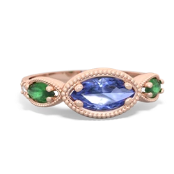 Tanzanite Milgrain Marquise 14K Rose Gold ring R5700