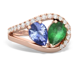 Tanzanite Nestled Heart Keepsake 14K Rose Gold ring R5650