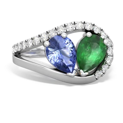 Tanzanite Nestled Heart Keepsake 14K White Gold ring R5650