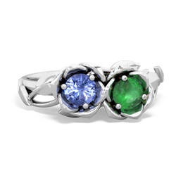 Tanzanite Rose Garden 14K White Gold ring R5510