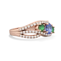 Tanzanite Three Stone Aurora 14K Rose Gold ring R3080