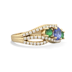 Tanzanite Three Stone Aurora 14K Yellow Gold ring R3080