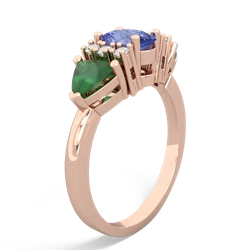 Tanzanite Antique Style Three Stone 14K Rose Gold ring R2186