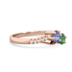 Tanzanite Infinity Pave Two Stone 14K Rose Gold ring R5285