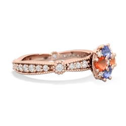 Tanzanite Sparkling Tiara Cluster 14K Rose Gold ring R26293RD