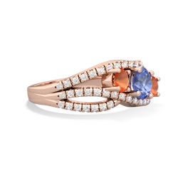 Tanzanite Three Stone Aurora 14K Rose Gold ring R3080