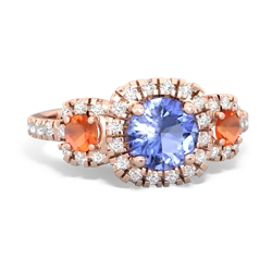 Tanzanite Regal Halo 14K Rose Gold ring R5350