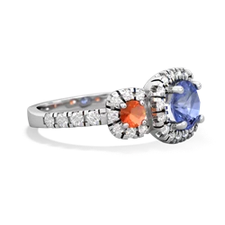 Tanzanite Regal Halo 14K White Gold ring R5350