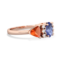 Tanzanite Antique Style Three Stone 14K Rose Gold ring R2186