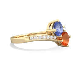 Tanzanite Channel Set Two Stone 14K Yellow Gold ring R5303