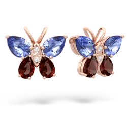 Tanzanite Butterfly 14K Rose Gold earrings E2215