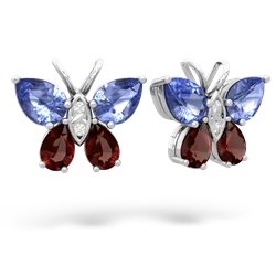 Tanzanite Butterfly 14K White Gold earrings E2215