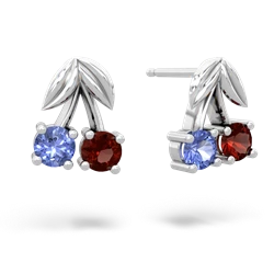 Tanzanite Sweet Cherries 14K White Gold earrings E7001