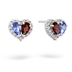 Tanzanite Halo 14K White Gold earrings E7008