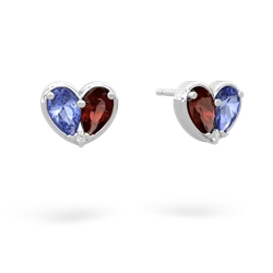 Tanzanite 'Our Heart' 14K White Gold earrings E5072