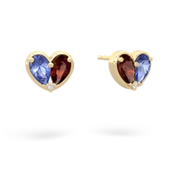 Tanzanite 'Our Heart' 14K Yellow Gold earrings E5072