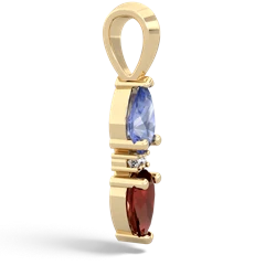 Tanzanite Bowtie Drop 14K Yellow Gold pendant P0865