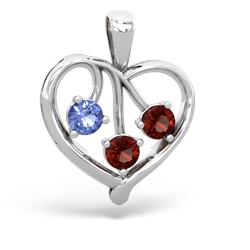 Tanzanite Glowing Heart 14K White Gold pendant P2233