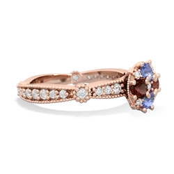 Tanzanite Sparkling Tiara Cluster 14K Rose Gold ring R26293RD