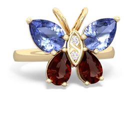 Tanzanite Butterfly 14K Yellow Gold ring R2215