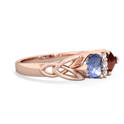 Tanzanite Celtic Knot Double Heart 14K Rose Gold ring R5040