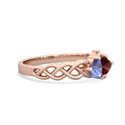 Tanzanite Heart To Heart Braid 14K Rose Gold ring R5870