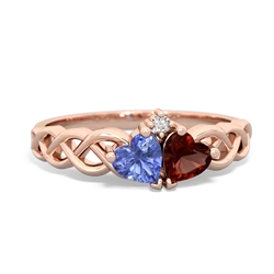 Tanzanite Heart To Heart Braid 14K Rose Gold ring R5870