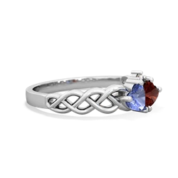 Tanzanite Heart To Heart Braid 14K White Gold ring R5870