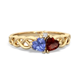 Tanzanite Heart To Heart Braid 14K Yellow Gold ring R5870