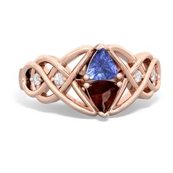 Tanzanite Keepsake Celtic Knot 14K Rose Gold ring R5300