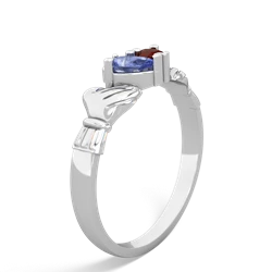 Tanzanite 'Our Heart' Claddagh 14K White Gold ring R2388