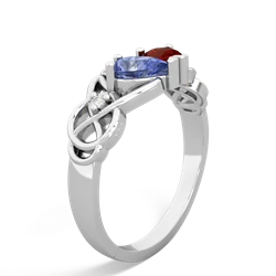 Tanzanite 'One Heart' Celtic Knot Claddagh 14K White Gold ring R5322