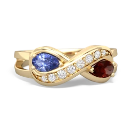 Tanzanite Diamond Infinity 14K Yellow Gold ring R5390