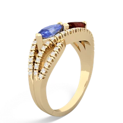 Tanzanite Diamond Rivers 14K Yellow Gold ring R3070