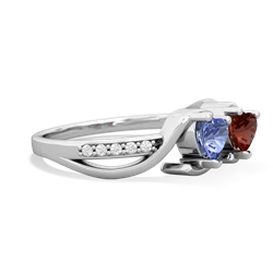 Tanzanite Side By Side 14K White Gold ring R3090