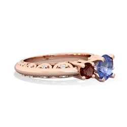 Tanzanite Art Deco Eternal Embrace Engagement 14K Rose Gold ring C2003