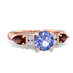 Tanzanite 6Mm Round Eternal Embrace Engagement 14K Rose Gold ring R2005