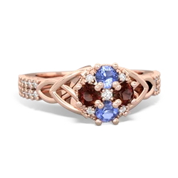 Tanzanite Celtic Knot Cluster Engagement 14K Rose Gold ring R26443RD