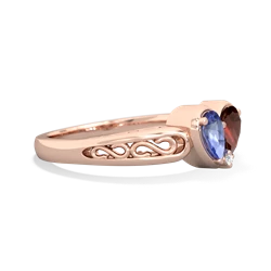 Tanzanite Filligree 'One Heart' 14K Rose Gold ring R5070