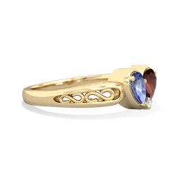 Tanzanite Filligree 'One Heart' 14K Yellow Gold ring R5070