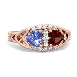 Tanzanite Sparkling Celtic Knot 14K Rose Gold ring R2645