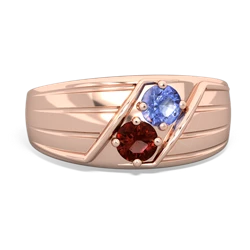 Tanzanite Men's Streamline 14K Rose Gold ring R0460