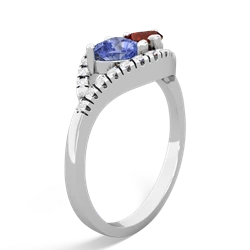 Tanzanite Mother And Child 14K White Gold ring R3010