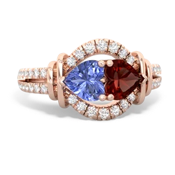 Tanzanite Art-Deco Keepsake 14K Rose Gold ring R5630