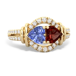 Tanzanite Art-Deco Keepsake 14K Yellow Gold ring R5630