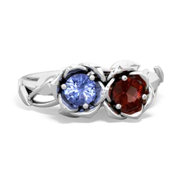 Tanzanite Rose Garden 14K White Gold ring R5510