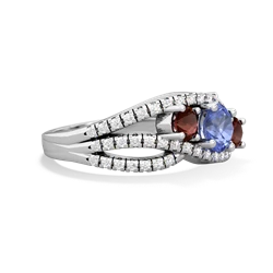 Tanzanite Three Stone Aurora 14K White Gold ring R3080