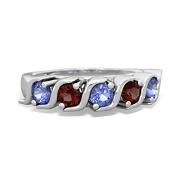 Tanzanite Anniversary Band 14K White Gold ring R2089