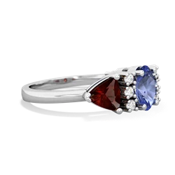 Tanzanite Antique Style Three Stone 14K White Gold ring R2186