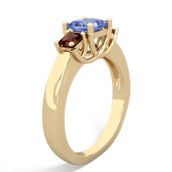 Tanzanite Three Stone Trellis 14K Yellow Gold ring R4015